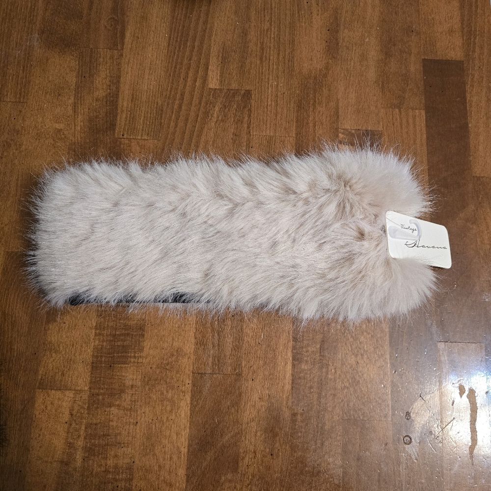Vintage Havana Cream Faux Fur Headband